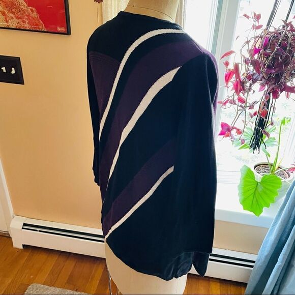 EASYWEAR BY CHICO’S | purple black white open cardigan 0 - Picture 7 of 10